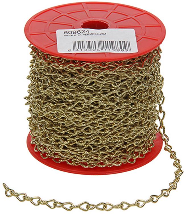 1013677 – 25 m vermessingte Kette SI 1,1 6 mm | 25 Stück