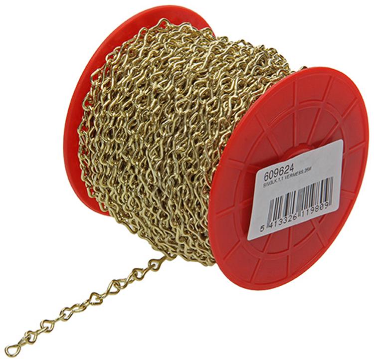 1013677 – 25 m vermessingte Kette SI 1,1 6 mm | 25 Stück