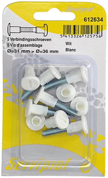 Mack 1013891 - 5 Verbindungsschrauben weiß 30-40mm | 10 Stück