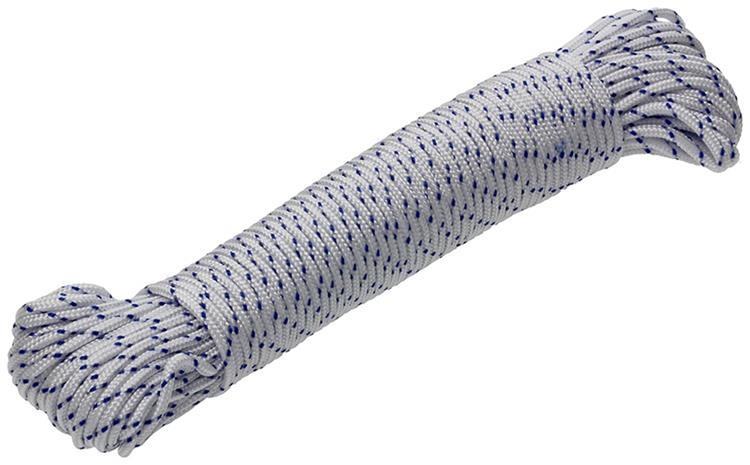 Mack 1014930 - PP-Geflecht, weiß, blau, Litze, 2 mm, 20 m | 5 Stück