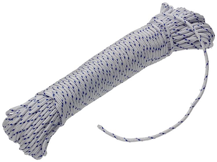 Mack 1014930 - PP-Geflecht, weiß, blau, Litze, 2 mm, 20 m | 5 Stück