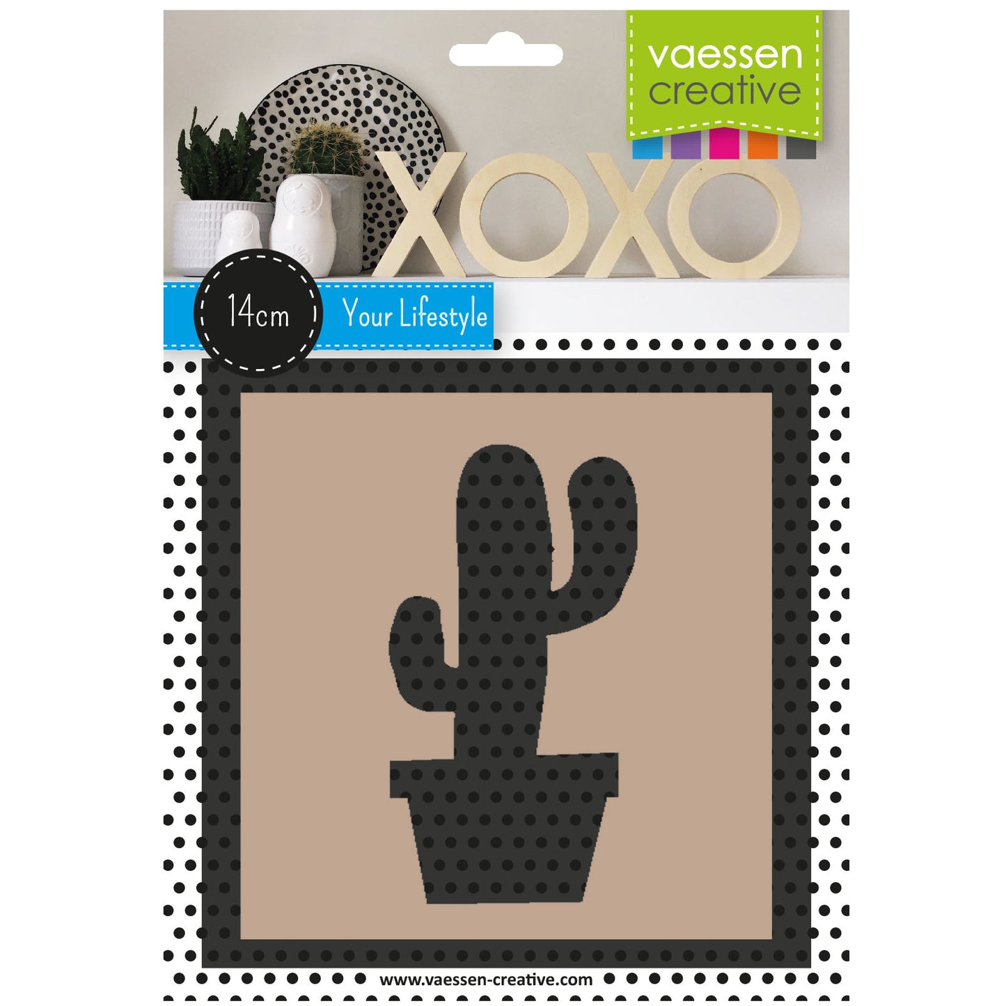 Vaessen creative • Holzsymbol 14 cm x 1,5 cm Kaktus