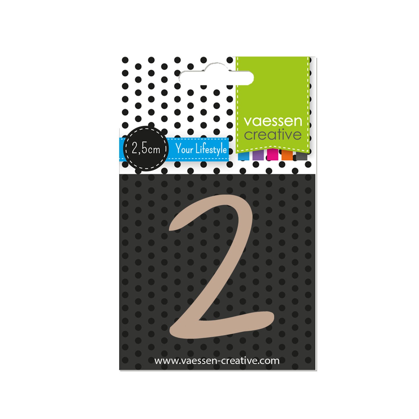 Vaessen creative • Holznummer 2 2,5 cm x 3 mm
