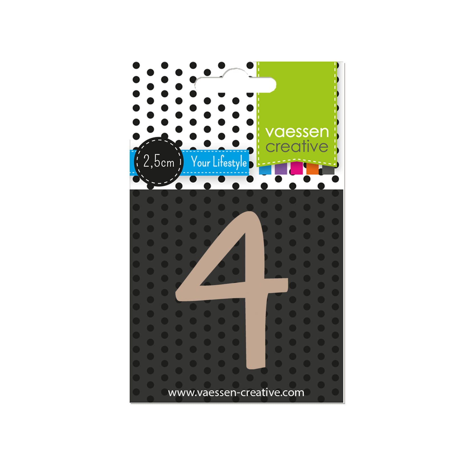 Vaessen creative • Holznummer 4 2,5 cm x 3 mm