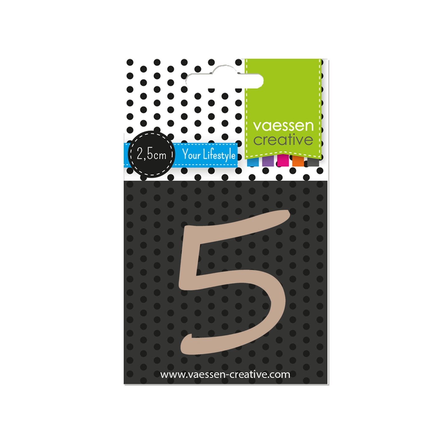 Vaessen creative • Holznummer 5 2,5 cm x 3 mm
