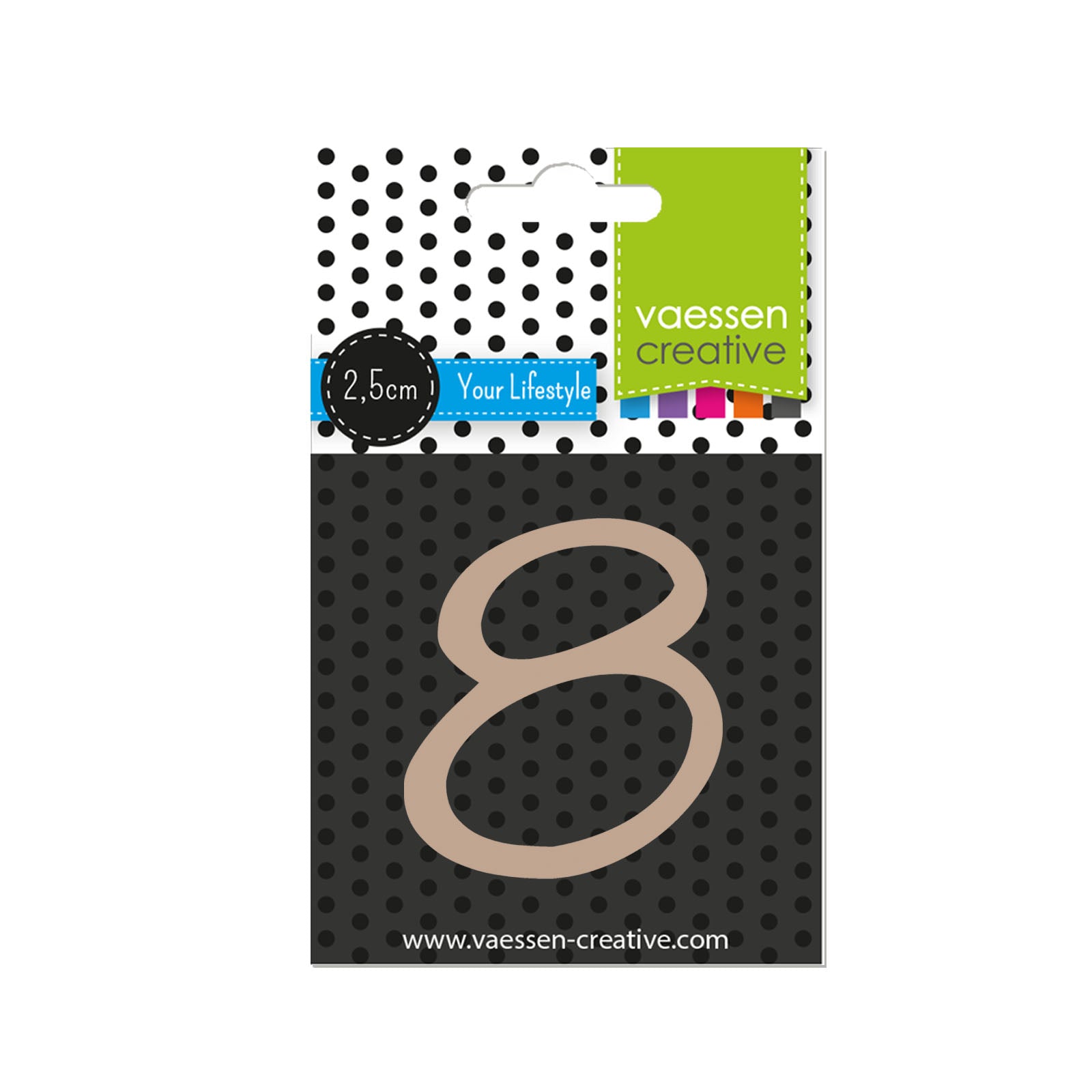 Vaessen creative • Holznummer 8 2,5 cm x 3 mm