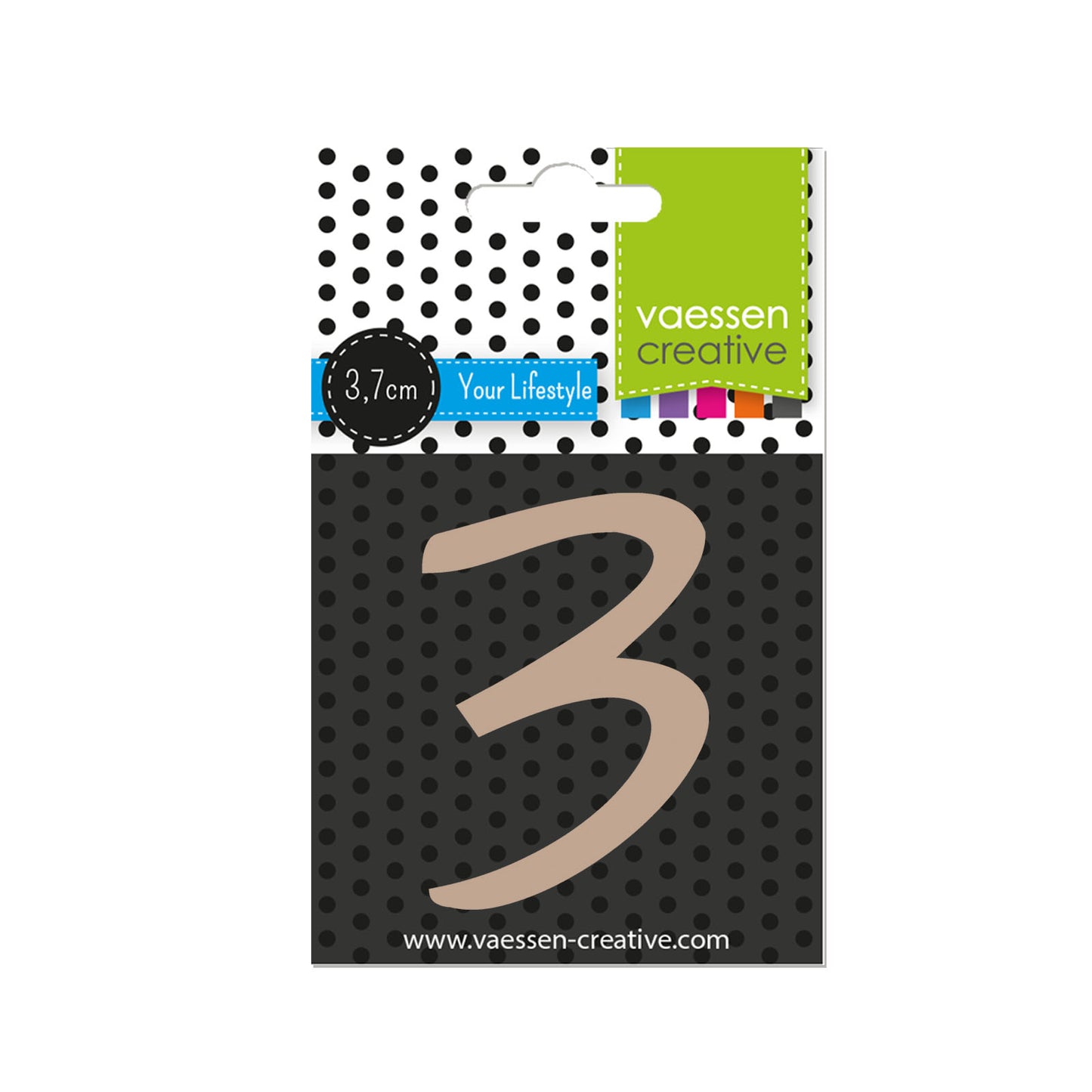 Vaessen creative • Holznummer 3 3,7 cm x 3 mm