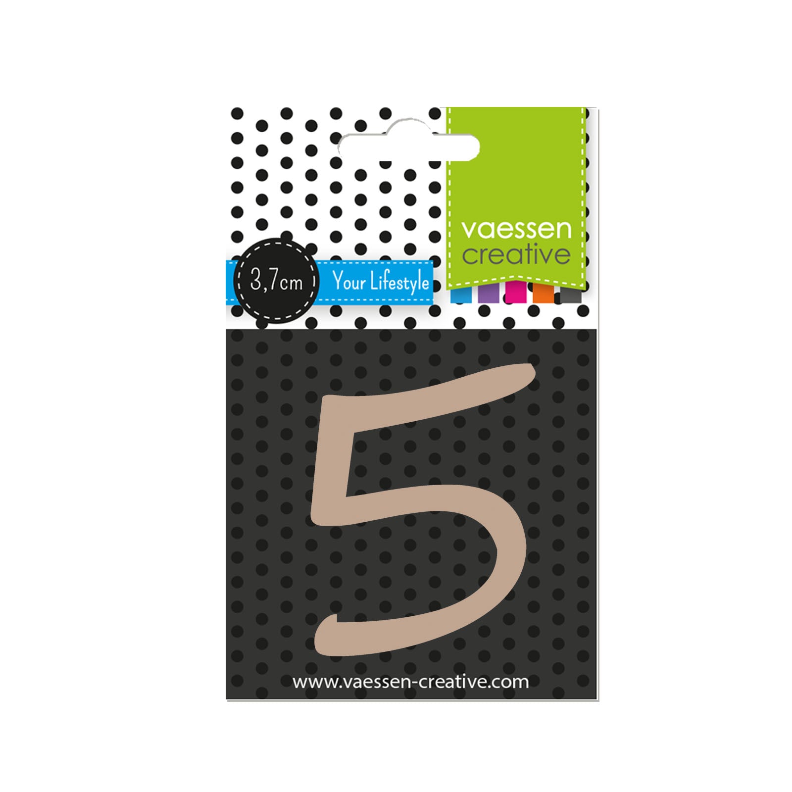 Vaessen creative • Holznummer 5 3,7 cm x 3 mm
