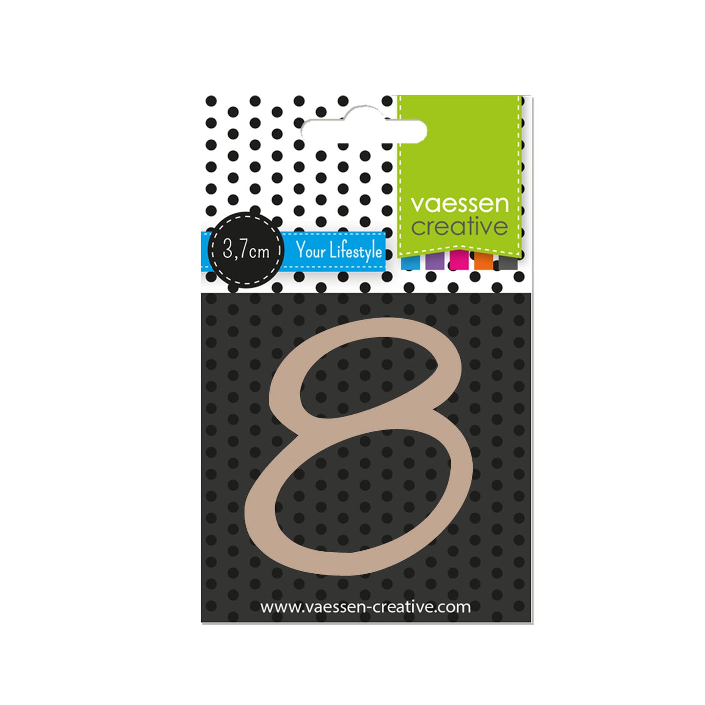 Vaessen creative • Holznummer 8 3,7 cm x 3 mm