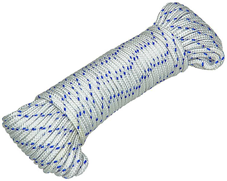 Mack 1014995 - PP-geflochtener weiß-blauer Strang 4 mm 20 m | 5 Stück