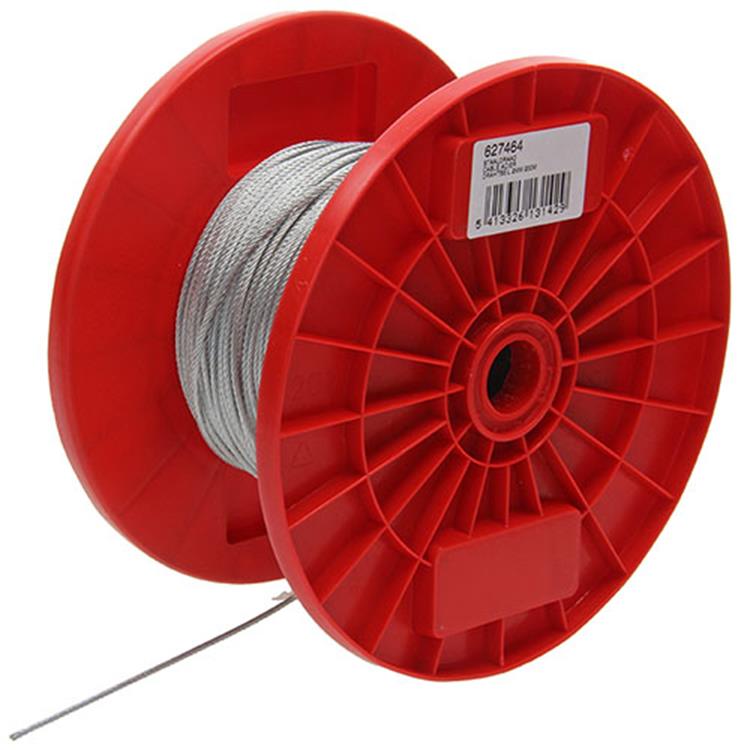 1015566 - verzinktes Stahlseil 7x7 200m 2mm Tragkraft 40 kg DIN EN 12385-4 | 200 Stück