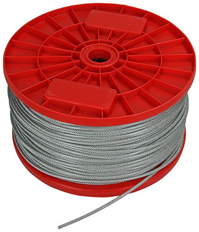 1015569 - Stahlseil PVC-Mantel 6x7 200m2-3mm Tragfähigkeit 45 kg DIN EN12385-4 | 200 Stück
