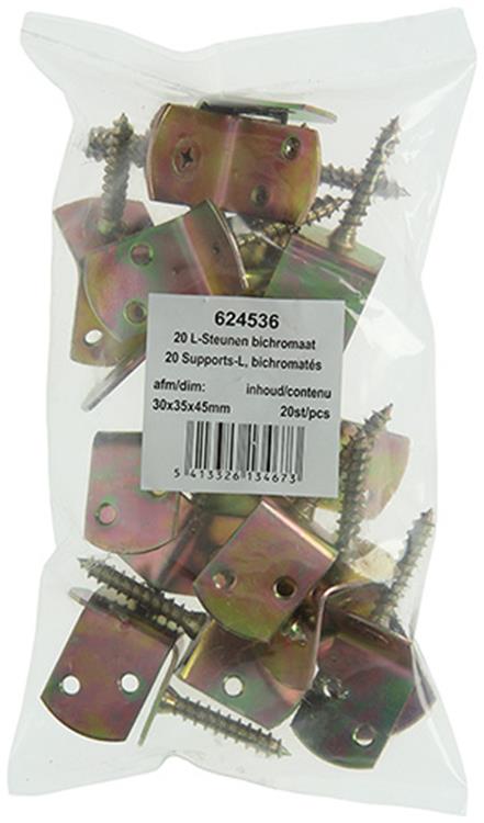 1015084 - 20 L-Stützen, Bichromat 30x35x45mm | 5 Stück