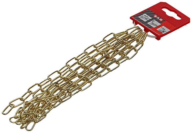 Mack 1015128 - Dekokette vermessingt ø 2mm l 16mm 2m | 5 Stück