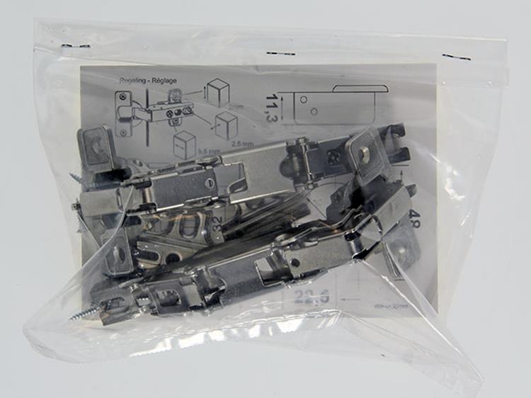 Mack 1015228 – 2 gebohrte Scharniere gleiten auf 35 mm 165°-Aufputztür | 10 Stück