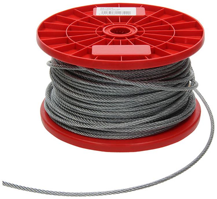 1015568 - verzinktes Stahlseil 7x7 100m 4mm Tragkraft 160 kg DIN EN 12385-4 | 100 Stück
