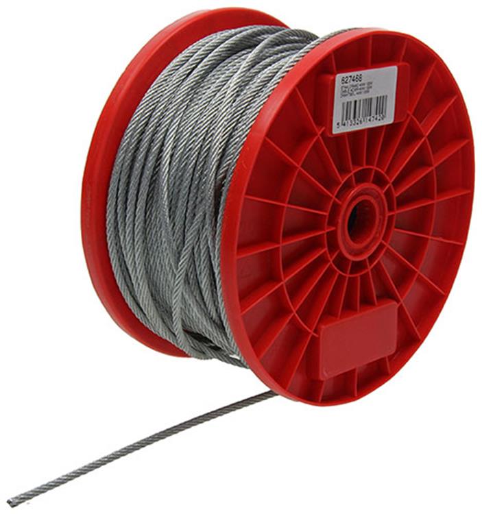 1015568 - verzinktes Stahlseil 7x7 100m 4mm Tragkraft 160 kg DIN EN 12385-4 | 100 Stück