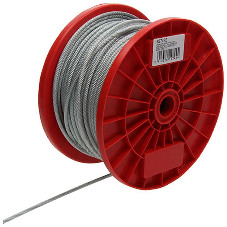 1015570 - Stahlseil PVC-Mantel 6x7 100m3-4mm Tragfähigkeit 100kg DIN EN12385-4 | 100 Stück