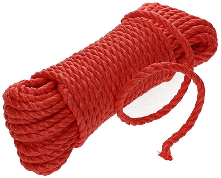 Mack 1013964 - PP gedrehter orangefarbener Strang 6 mm 15 m | 5 Stück