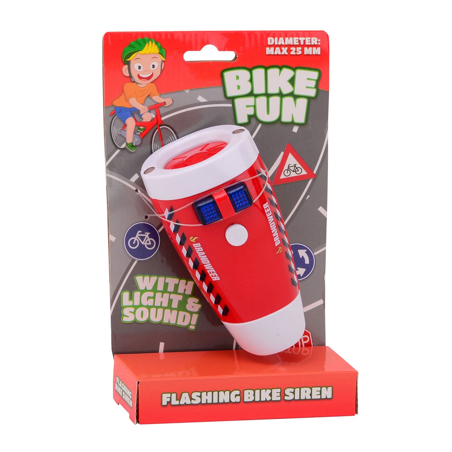 Fahrradspaß LED-Lampe Feuerwehr mit Sirene