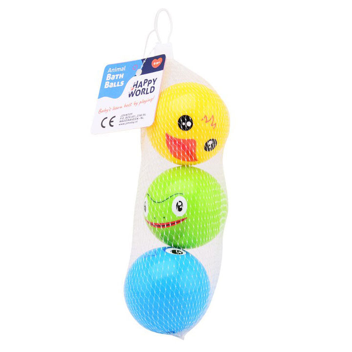 Johntoy Happy World Dieren Bath Speelball, 3st.
