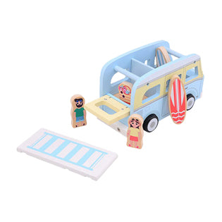 JoUeco Wooden Retro Beach Bus mit Accessoires
