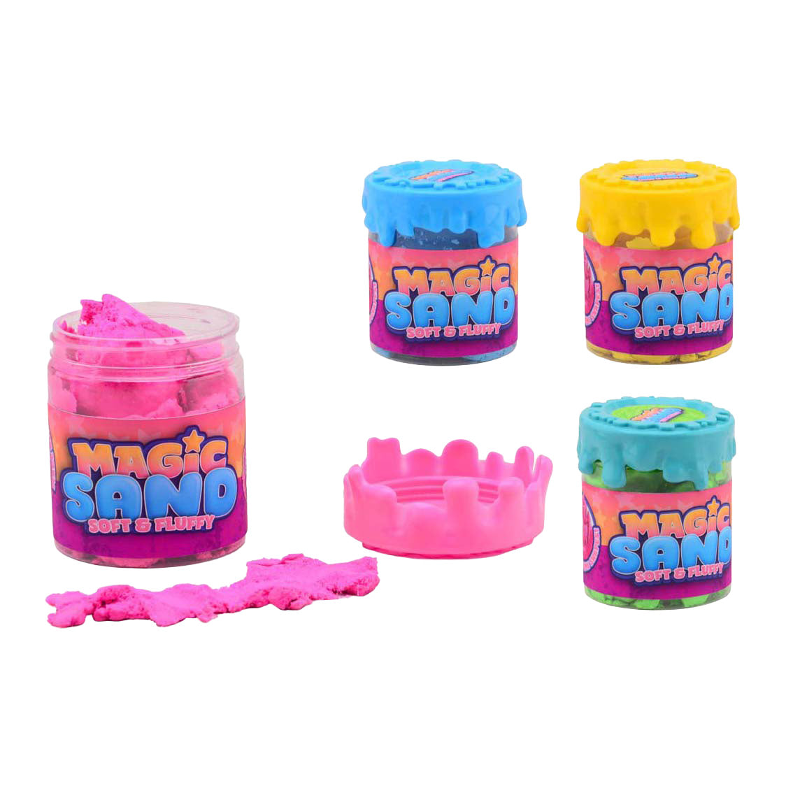 Johntoy farbiger Spielsand im Glas, 450gr.
