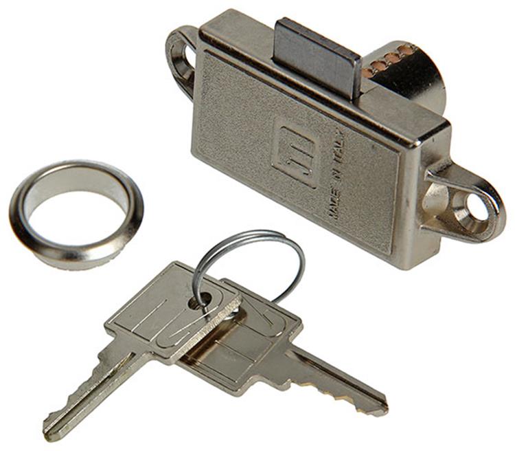 Mack 1014018 - Zylinder-Aufputz-Schrankschloss ø 15 mm l20 mm | 5 Stück