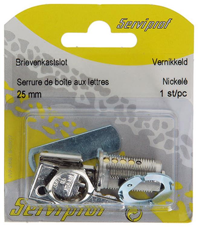 Mack 1014021 - Briefschrankschloss vernickelt 25 mm | 5 Stück