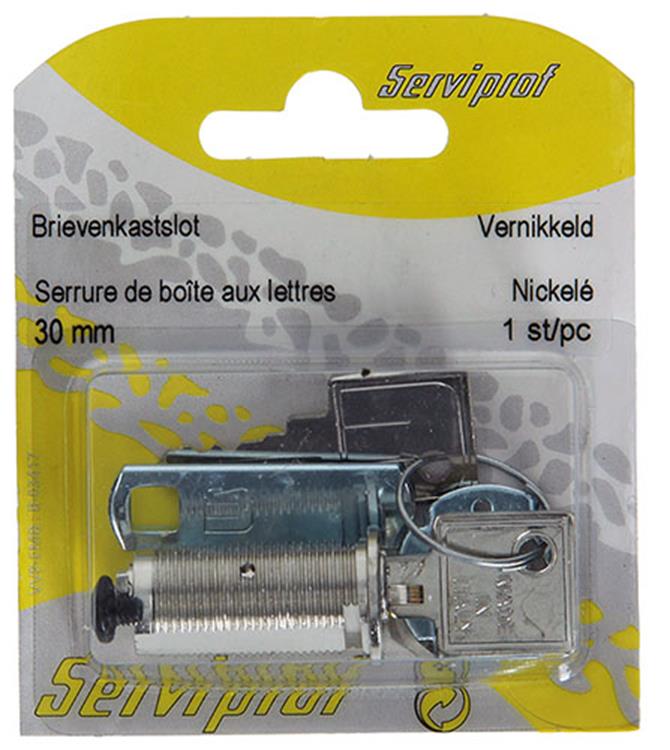 Mack 1014022 - Briefschrankschloss vernickelt 30 mm | 5 Stück