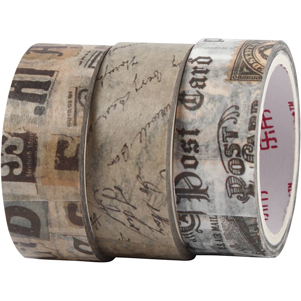 Creativ Company Abdeckband, Korrespondenz, L: 5 m, B: 15 mm, 3 Rollen 1 Karton