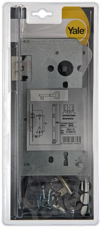 Yale 1019030 – 1 Doppel-Einsteckschloss, von Mitte zu Mitte verstellbar. lr a1353 60mm | 1 Stk