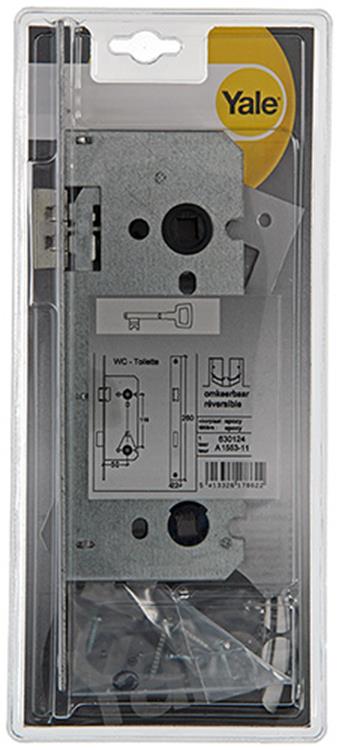 Yale 1019036 – 1 WC-Schloss mit Doppeleinsatz, umkehrbar, BA1553, 50 mm | 3 Stück