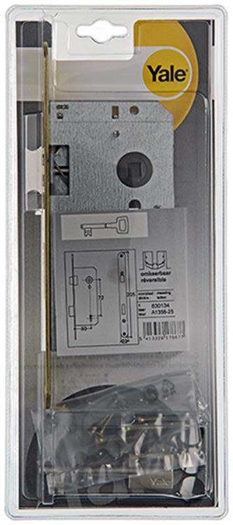Yale 1019041 – 1 Doppel-Einsteckschloss mess.l r a1356 50 mm | 1 Stk