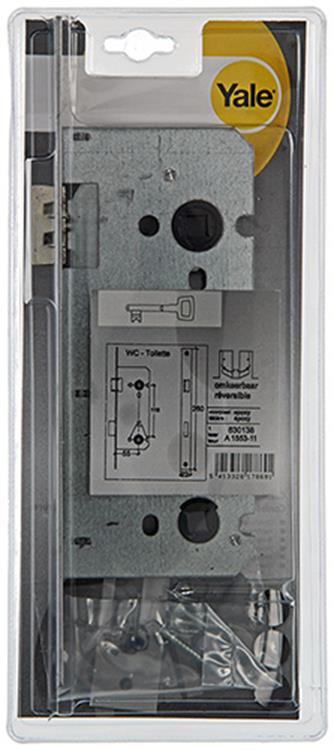 Yale 1019043 – 1 WC-Schloss mit Doppeleinsatz, umkehrbar, BA1553, 55 mm | 3 Stück
