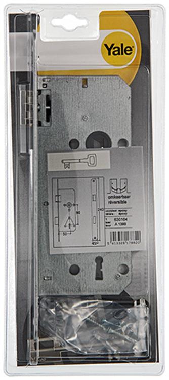 Yale 1019056 – 1 Doppel-Einsteckschloss, von Mitte zu Mitte verstellbar. lr a1390 50mm | 1 Stk