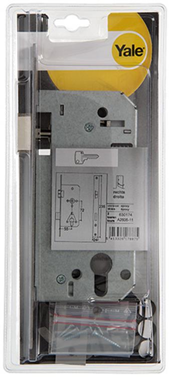 Yale 1019059 – 1 Einsteckschloss doppelt rechts A2606 55 mm | 1 Stk
