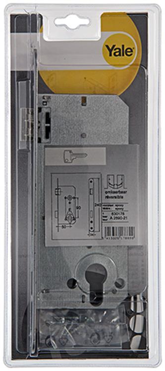 Yale 1019061 – Doppel-Einsteckschloss Mitte HT R A2690 50 mm | 1 Stk