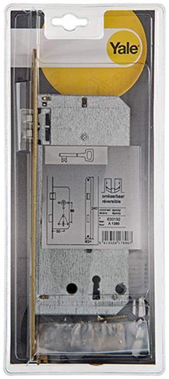 Yale 1019066 – 1 Einsteckschloss vermessingt A1390 2AG BB 50 mm | 1 Stk