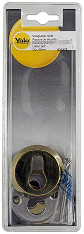 Yale 1019111 - Sicherheitsrosette Messing poliert ø55mm | 2 Stk