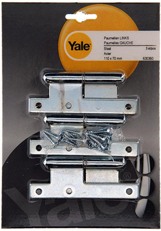 Yale 1019128 - 3 Stahlscharniere Bichromat L 110x70mm | 2 Stk