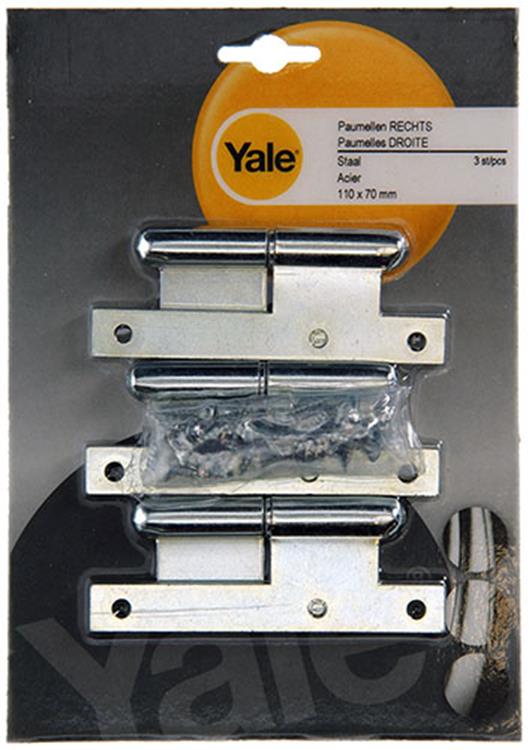Yale 1019129 - 3 Stahlscharniere Bichromat R 110x70mm | 2 Stk