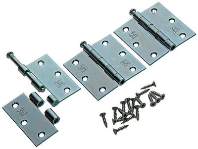 Yale 1019130 – 3 schwere Scharniere, lose Stifte, verzinkt, 7,6 x 7,6 cm | 5 Stück