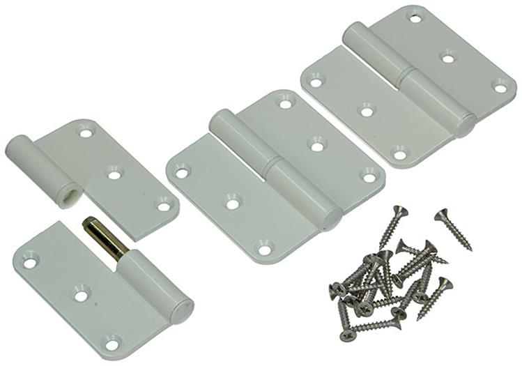 Yale 1019140 - 3 Scharniere Aluminium weiß lackiert Ecke links 80x80mm | 2 Stk
