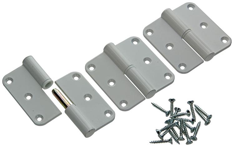 Yale 1019141 – 3 Scharniere, Aluminium, weiß lackiert, Ecke rechts, 80 x 80 mm | 2 Stk