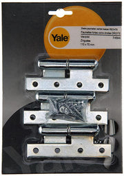 Yale 1019143 – 3 schwere Scharniere, verzinkte rechte Ecke rechts, 110 x 70 mm | 2 Stk - afbeelding 3