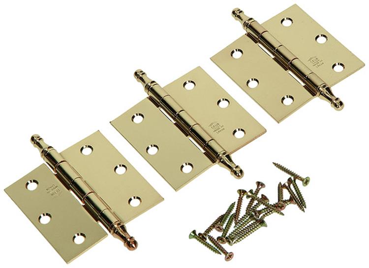 Yale 1019145 – 3 Vasenknopfscharniere Messing 76 x 76 mm | 2 Stk