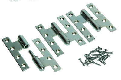 Yale 1019150 - 3 schwere Scharnierscharniere, rechte Ecke, rechts 110x80mm | 2 Stk
