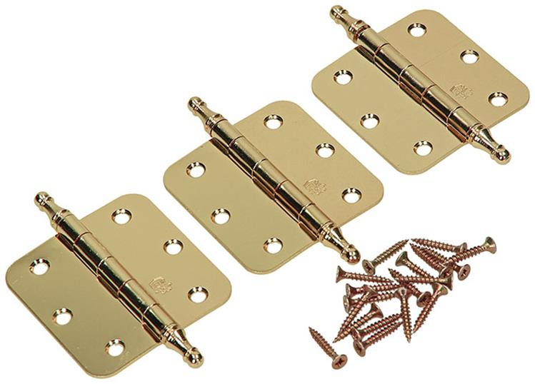 Yale 1019152 – 3 Vasenknopfscharniere vermess. abgeschrägte Ecke 76x76mm | 2 Stk