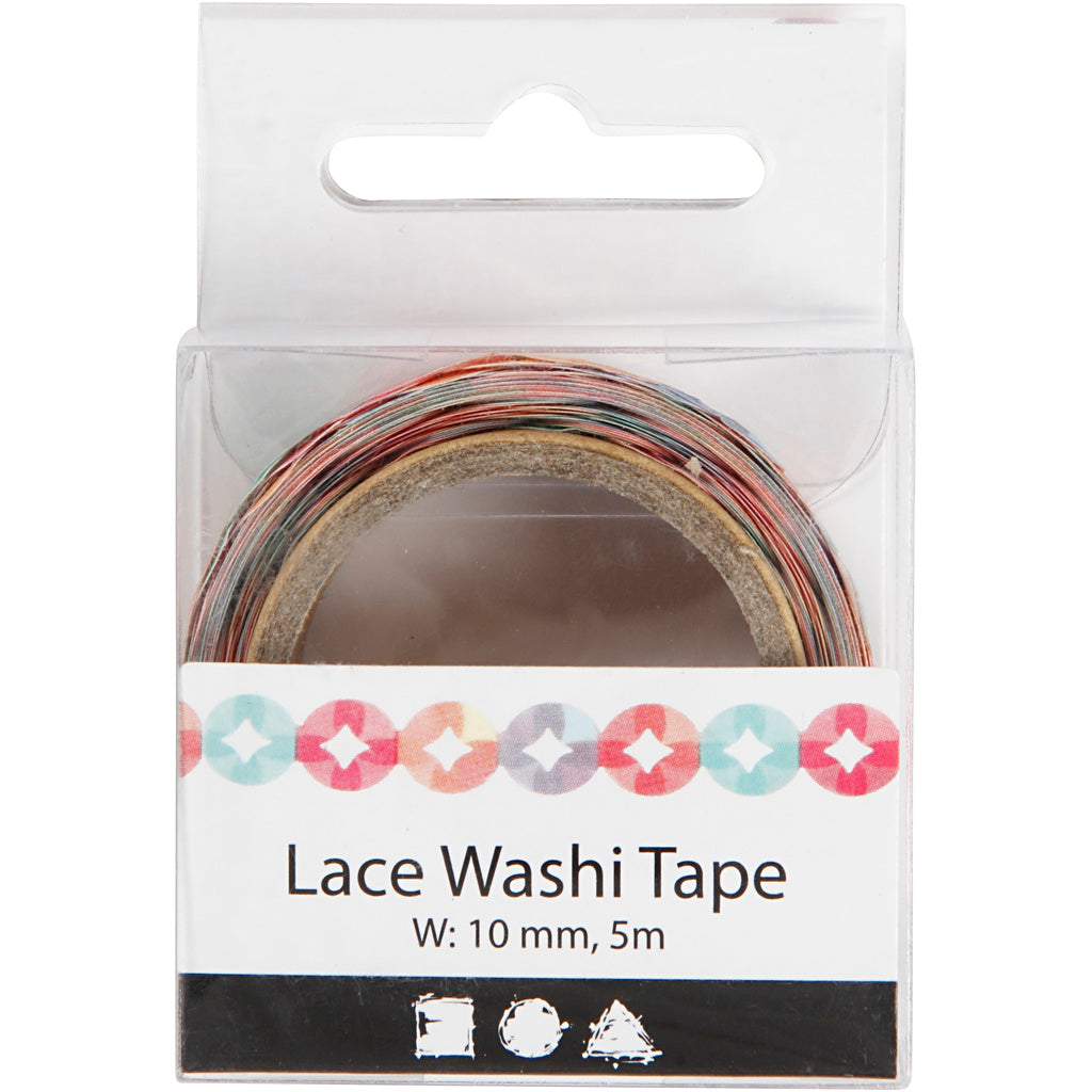 Creativ Company Spitzen-Washi-Tape, Breite: 10 mm, 5 m, 1 Rolle